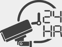 An cartoon image of 24 hour CCTV icon