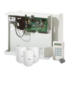 Alarm system with motion sensors, key fobs and keypad