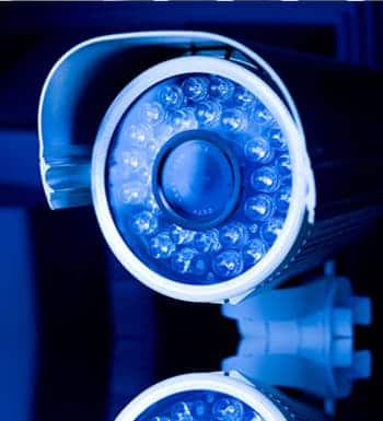 closed-circuit-tv An image of a closed circuit CCTV camera in the dark
