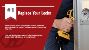 poster advising on replacing locks