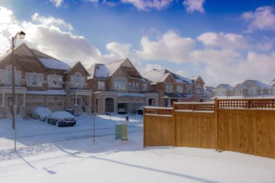 houses with snow on them