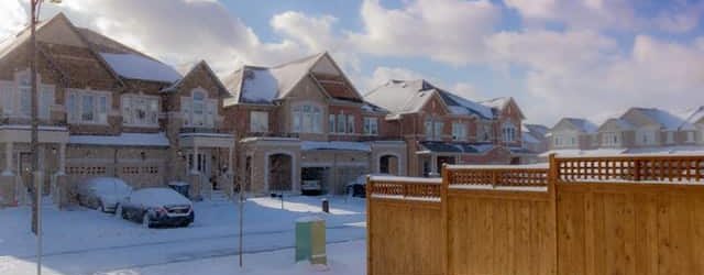 houses with snow on them