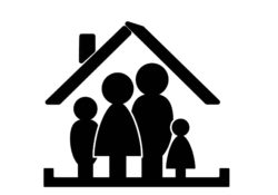 An image of a family inside a secure house.